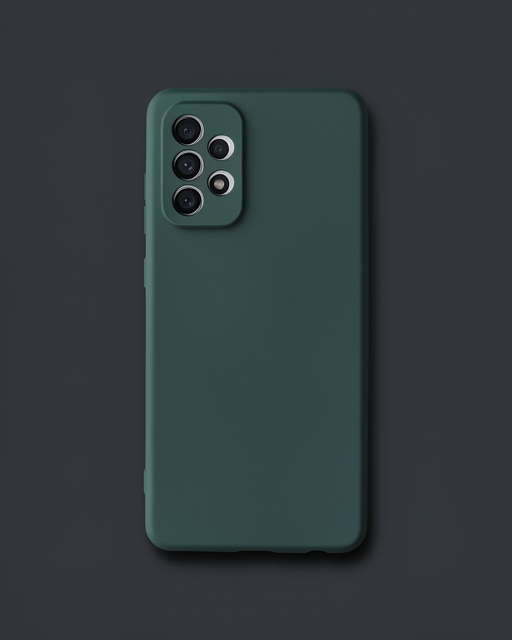 Samsung Galaxy A72 Kılıf Nano İçi Kadife Silikon - Koyu Yeşil