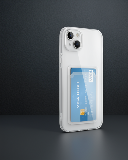 Apple İphone 15 Kılıf Kart Şeffaf Silikon - Şeffaf