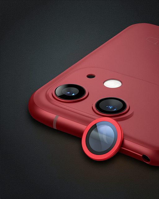 Apple İphone 12 Mini Raze Metal Kamera Lens - Kırmızı