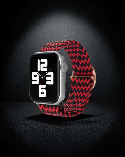 Apple Watch 42mm Kordon - Zigzag Kırmızı-siyah
