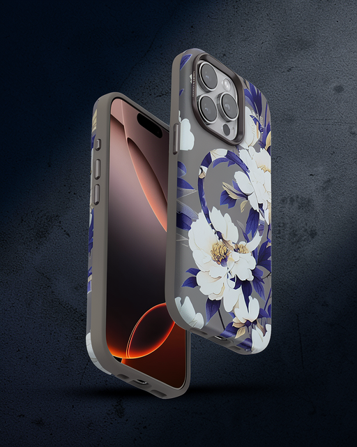 Onegif Apple İphone 15 Pro Max Flower Series Magsafe Kapak - Gri