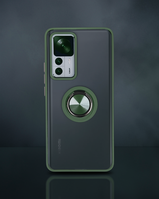Xiaomi Mi 12t Pro Kılıf Montreal Yüzüklü Silikon Kapak - Yeşil
