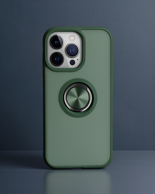 Apple İphone 13 Pro Kılıf Montreal Yüzüklü Silikon Kapak - Yeşil