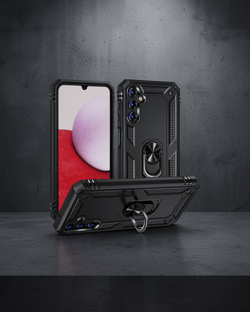 Samsung Galaxy A04s Kılıf Sofya Yüzüklü Silikon Kapak - Siyah