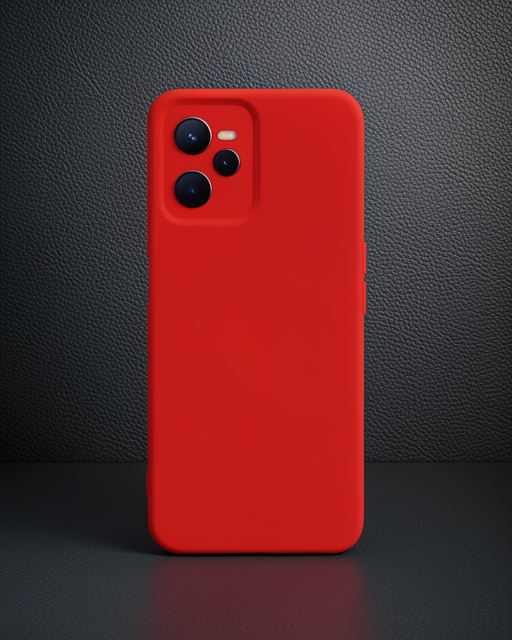 Realme C35 Kılıf Nano İçi Kadife Silikon - Kırmızı
