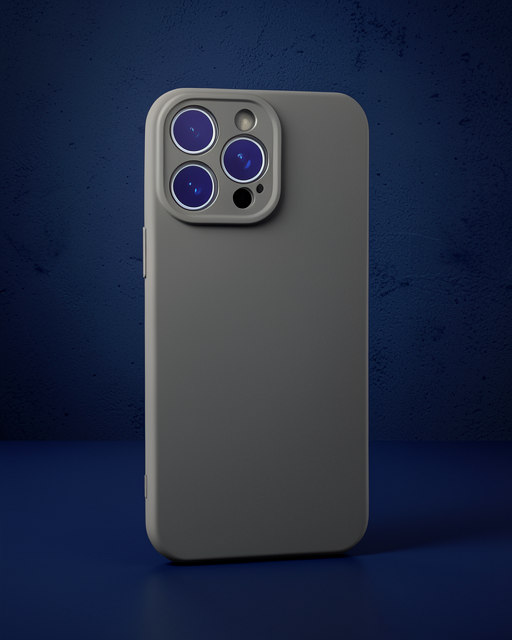 Apple İphone 15 Pro Max Kılıf Nano İçi Kadife Silikon - Titan Gri