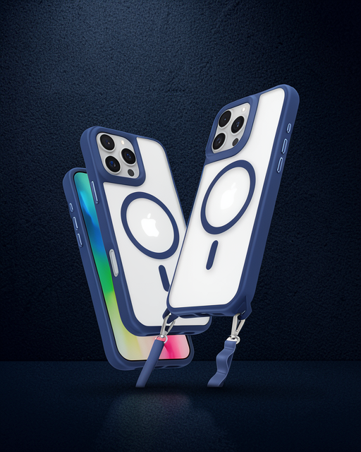 Apple İphone 16 Pro Kılıf Enka Magsafe Silikon Kılıf - Lacivert