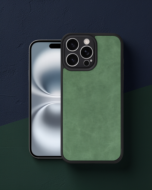 Apple İphone 16 Pro Kılıf Aras Deri Kapak - Koyu Yeşil