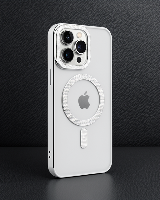 Apple İphone 15 Pro Max Kılıf Kronos Magsafe Kapak - Gümüş