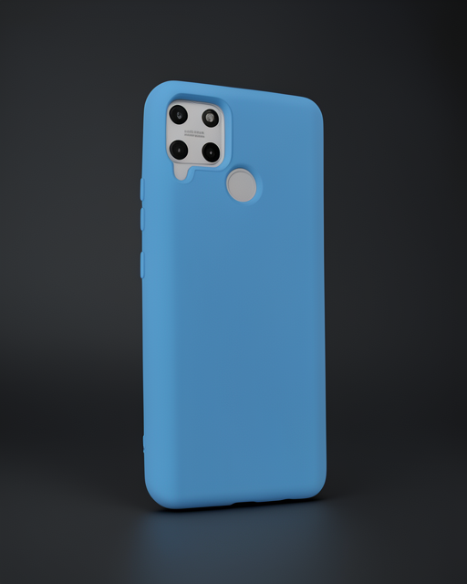 Realme C15 Kılıf Nano İçi Kadife Silikon - Mavi