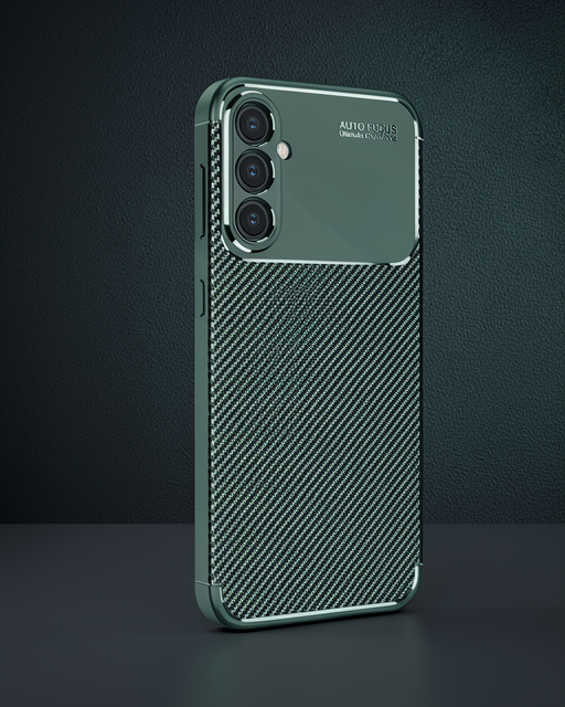 Samsung Galaxy S25 Kılıf Auto Focus Karbon Kapak - Koyu Yeşil