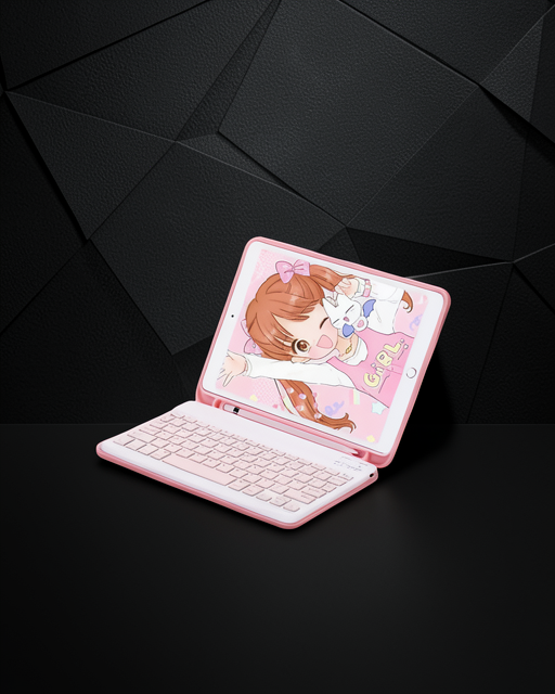 Apple İpad Pro 11 (2024) Kılıf Kc01 Smart Klavyeli Tablet Kılıfı - Pembe
