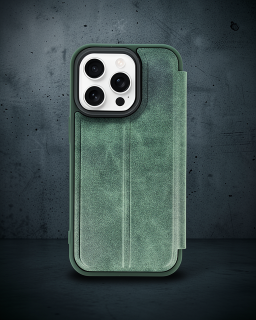 Apple İphone 14 Pro Max Kılıf Flip Cover - Koyu Yeşil
