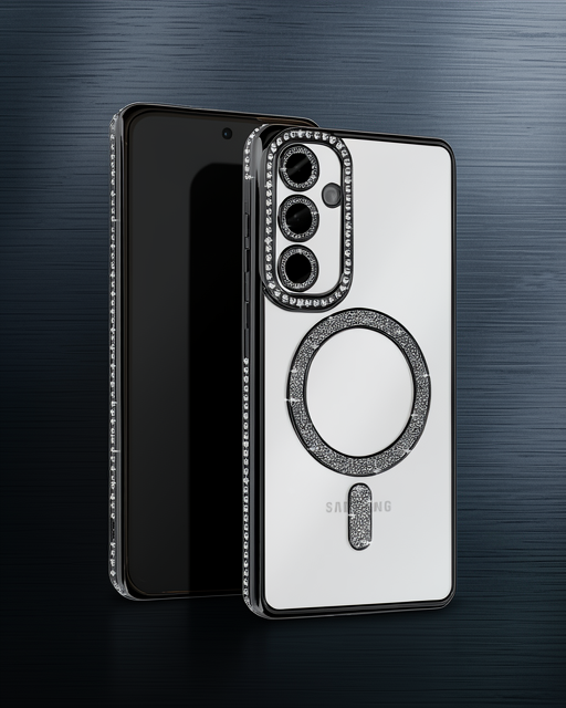 Samsung Galaxy S25 Kılıf Joke Simli Magneticsafe Kılıf - Siyah