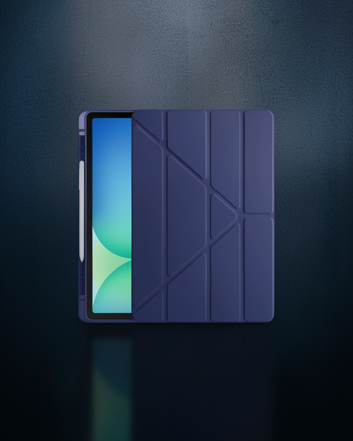 Apple İpad Pro 11 (2024) Kılıf Kalemlikli Hugo Tablet Kılıfı - Lacivert