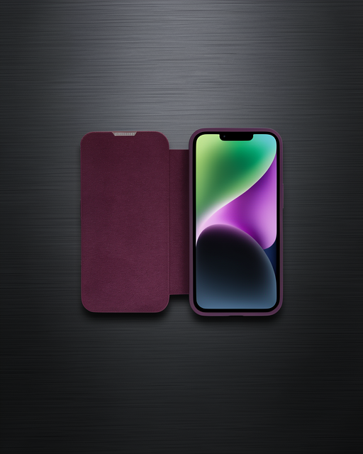 Apple İphone 14 Pro Kılıf Dolpin Kapaklı - Derin Mor
