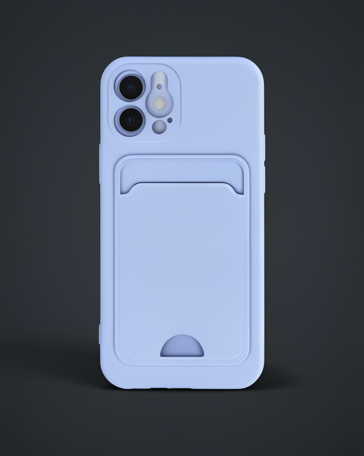 Apple İphone 12 Kılıf Kelvin Kartvizitli Silikon - Lila