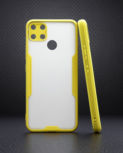 Realme C15 Kılıf Platin Silikon - Sarı