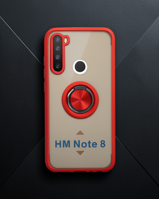 Xiaomi Redmi Note 8 Kılıf Montreal Yüzüklü Silikon Kapak - Kırmızı