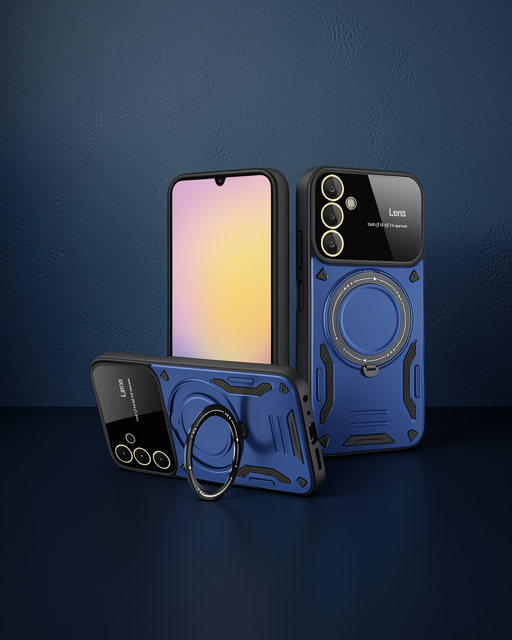 Samsung Galaxy A54 5g Kılıf Joy Lens Standlı Kapak - Lacivert