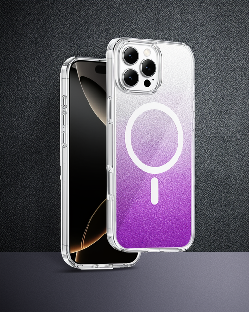 Onegif Apple İphone 16 Pro Max Sora Simli Magsafe Kapak - Mor