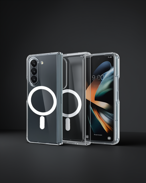 Samsung Galaxy Z Fold 5 Kılıf Magneticsafe Şeffaf Silikon - Şeffaf
