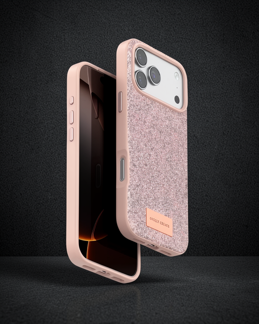 Onegif Apple İphone 17 Pro Max Bright Simli Kapak - Pembe
