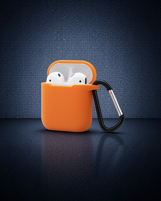 Apple Airpods 2 (2.nesil) Sert Silikon Kılıf - Turuncu