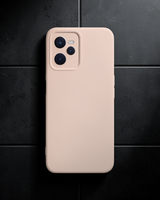Realme C35 Kılıf Nano İçi Kadife Silikon - Pudra