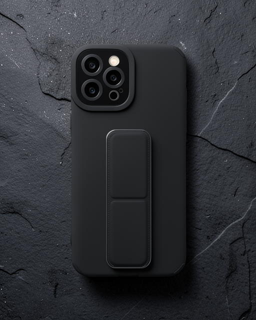 Apple İphone 12 Pro Max Kılıf Mega Standlı Silikon - Siyah