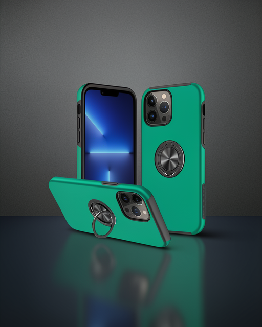 Apple İphone 13 Pro Max Kılıf Elit Yüzüklü Kapak - Yeşil