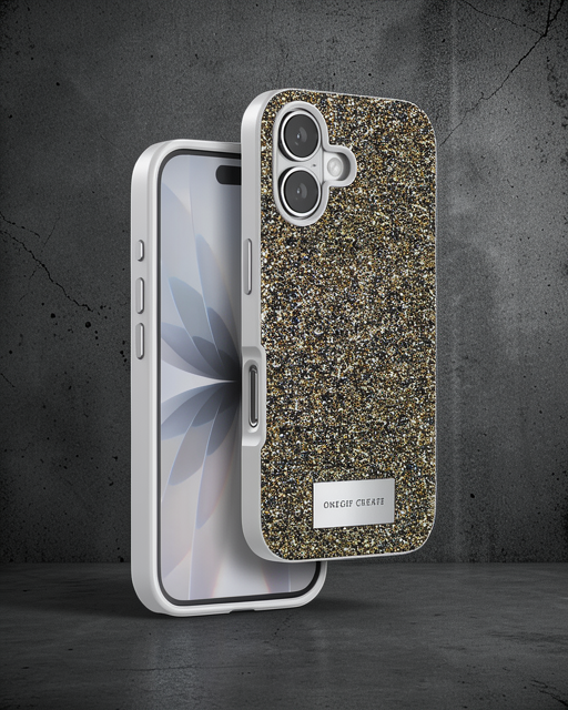 Onegif Apple İphone 17 Bright Simli Kapak - Çöl Titanyum