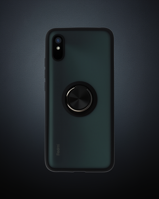 Xiaomi Redmi 9a Kılıf Montreal Yüzüklü Silikon Kapak - Siyah