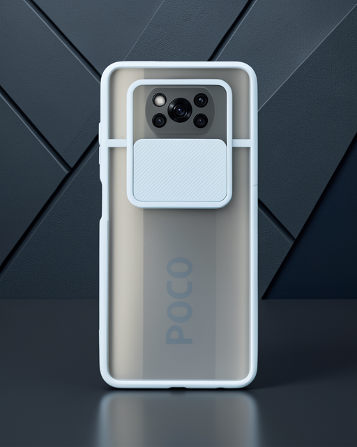 Xiaomi Pocophone X3 Kılıf Palm Buzlu Kamera Sürgülü Silikon - Turkuaz