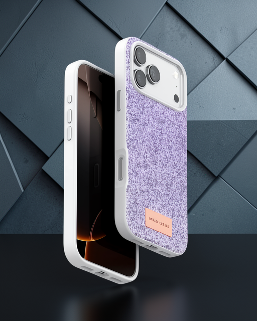Onegif Apple İphone 17 Pro Max Bright Simli Kapak - Lila