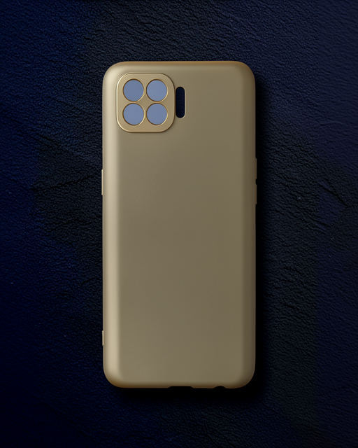 Oppo Reno 4 Lite Kılıf First Silikon - Gold
