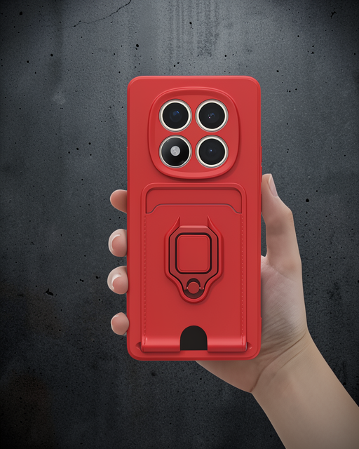 Xiaomi Redmi Note 14 Pro 5g Kılıf Zuma Kartvizitli Yüzüklü Silikon - Yeşil