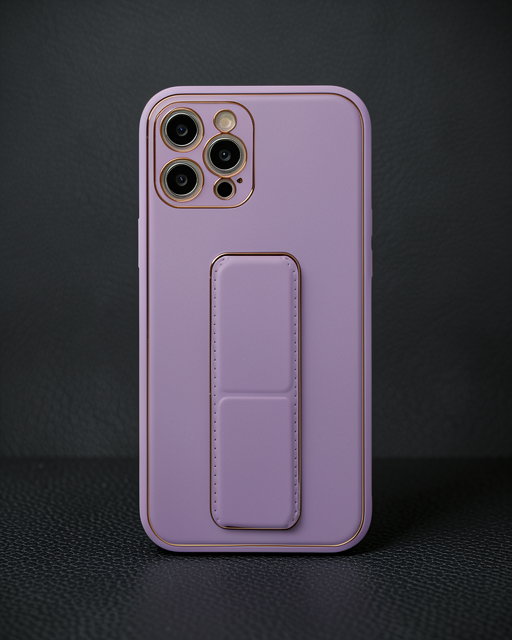 Apple İphone 12 Pro Kılıf Coco Deri Standlı Kapak - Lila