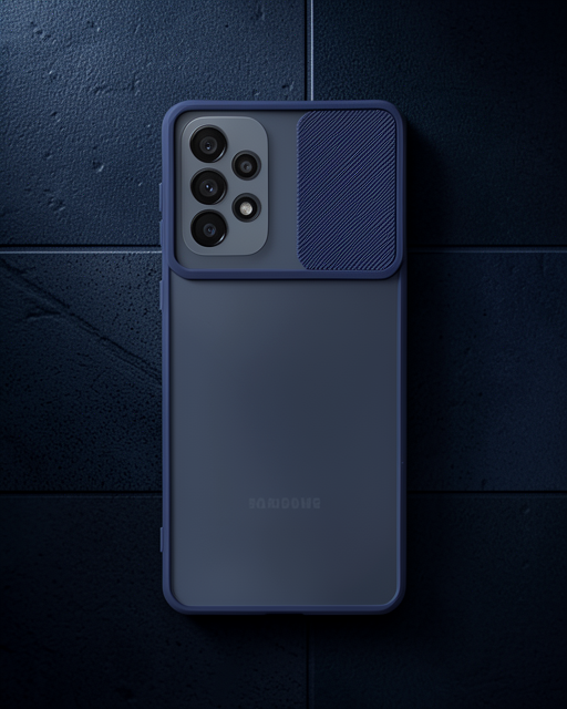 Samsung Galaxy A33 5g Kılıf Palm Buzlu Kamera Sürgülü Silikon - Lacivert