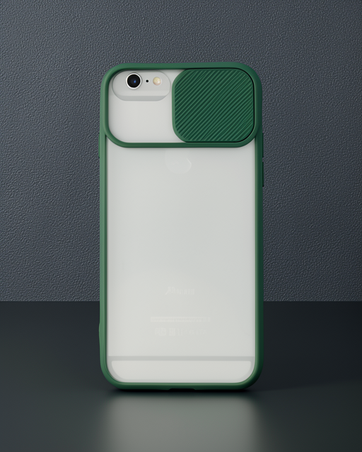 Apple İphone 6 Plus Kılıf Palm Buzlu Kamera Sürgülü Silikon - Yeşil