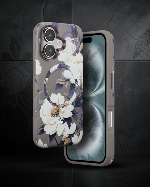 Onegif Apple İphone 16 Flower Series Magsafe Kapak - Gri