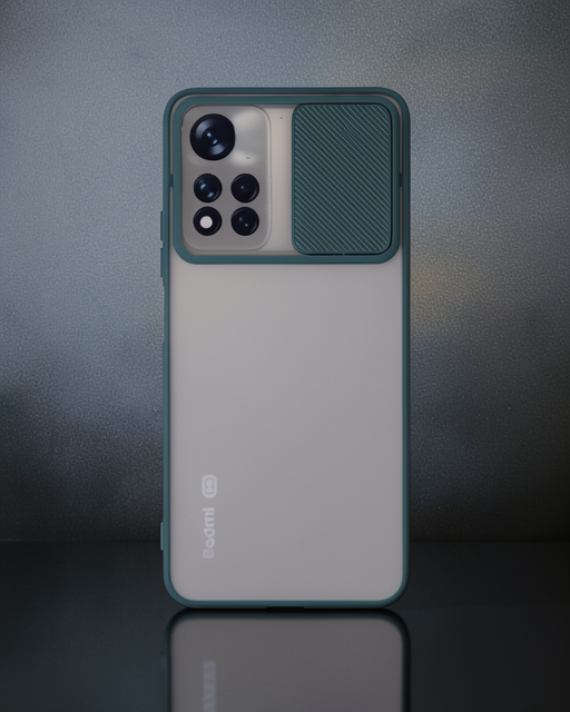 Xiaomi Redmi Note 11t Kılıf Palm Buzlu Kamera Sürgülü Silikon - Yeşil
