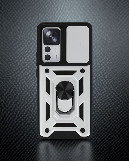 Xiaomi Mi 12t Pro Kılıf Pars Lens Yüzüklü Silikon - Gümüş