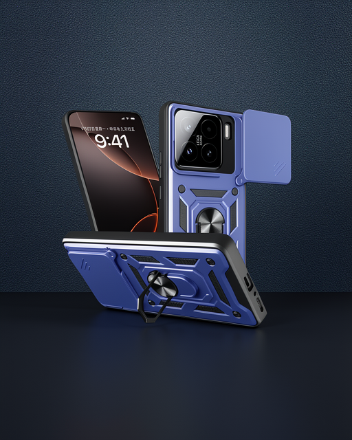 Xiaomi Mi 15 Kılıf Pars Lens Yüzüklü Silikon - Lacivert