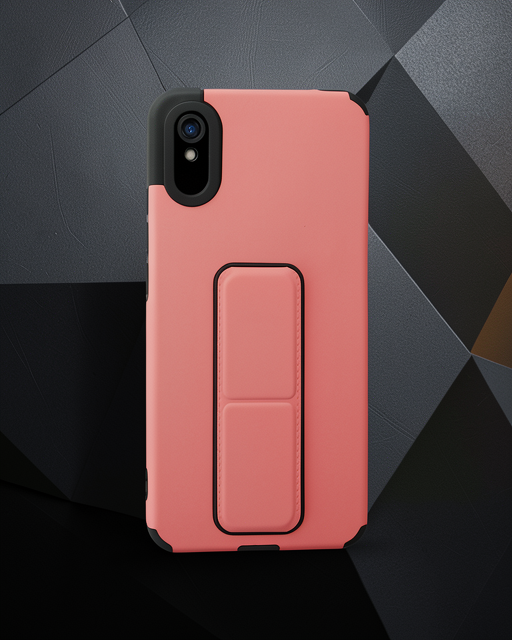 Xiaomi Redmi 9a Kılıf Mega Standlı Silikon - Pudra