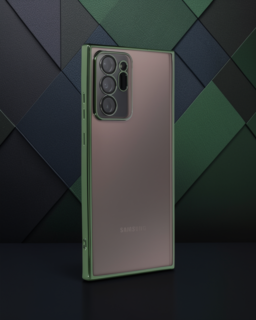Samsung Galaxy Note 20 Ultra Kılıf Razer Lensli Silikon - Yeşil