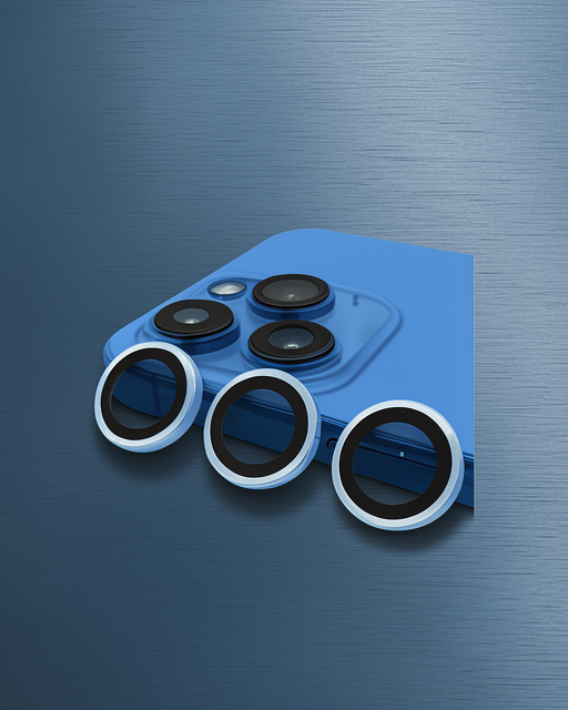 Apple İphone 13 Pro Max Raze Metal Kamera Lens - Mavi