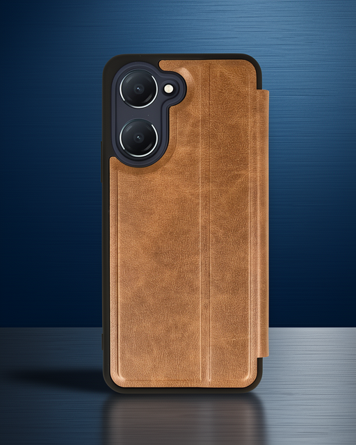 Vivo Y18 Kılıf Flip Cover - Taba