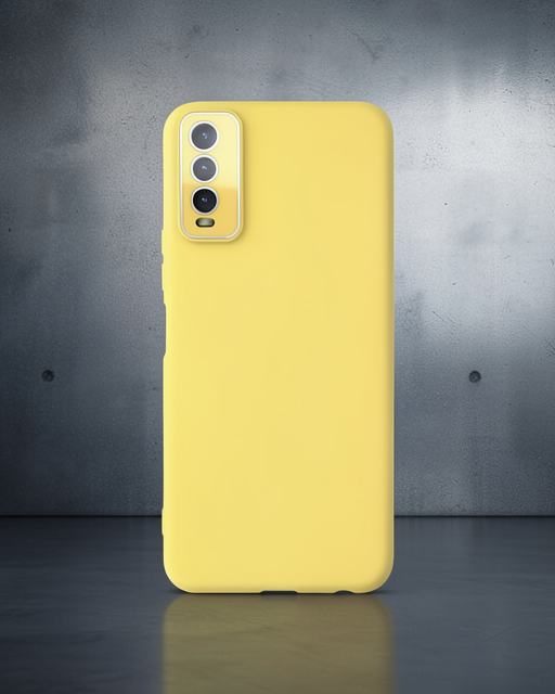 Vivo Y11s Kılıf Lansman Glass Kapak - Sarı
