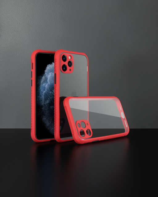 Apple İphone 11 Pro Kılıf Miami Şeffaf Silikon - Kırmızı